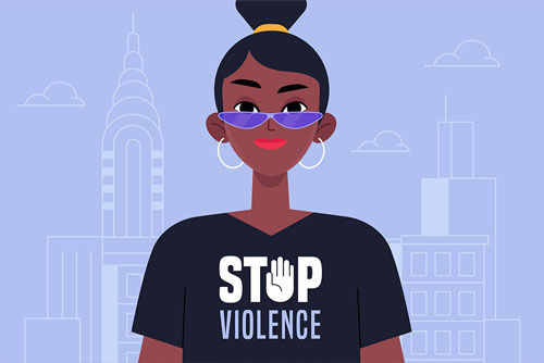 دانلود وکتور منع خشونت علیه زنان زن سیاهپوست لایه باز